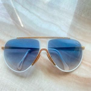 Vintage Alpina Iconic M1 White Gold Sunglasses
